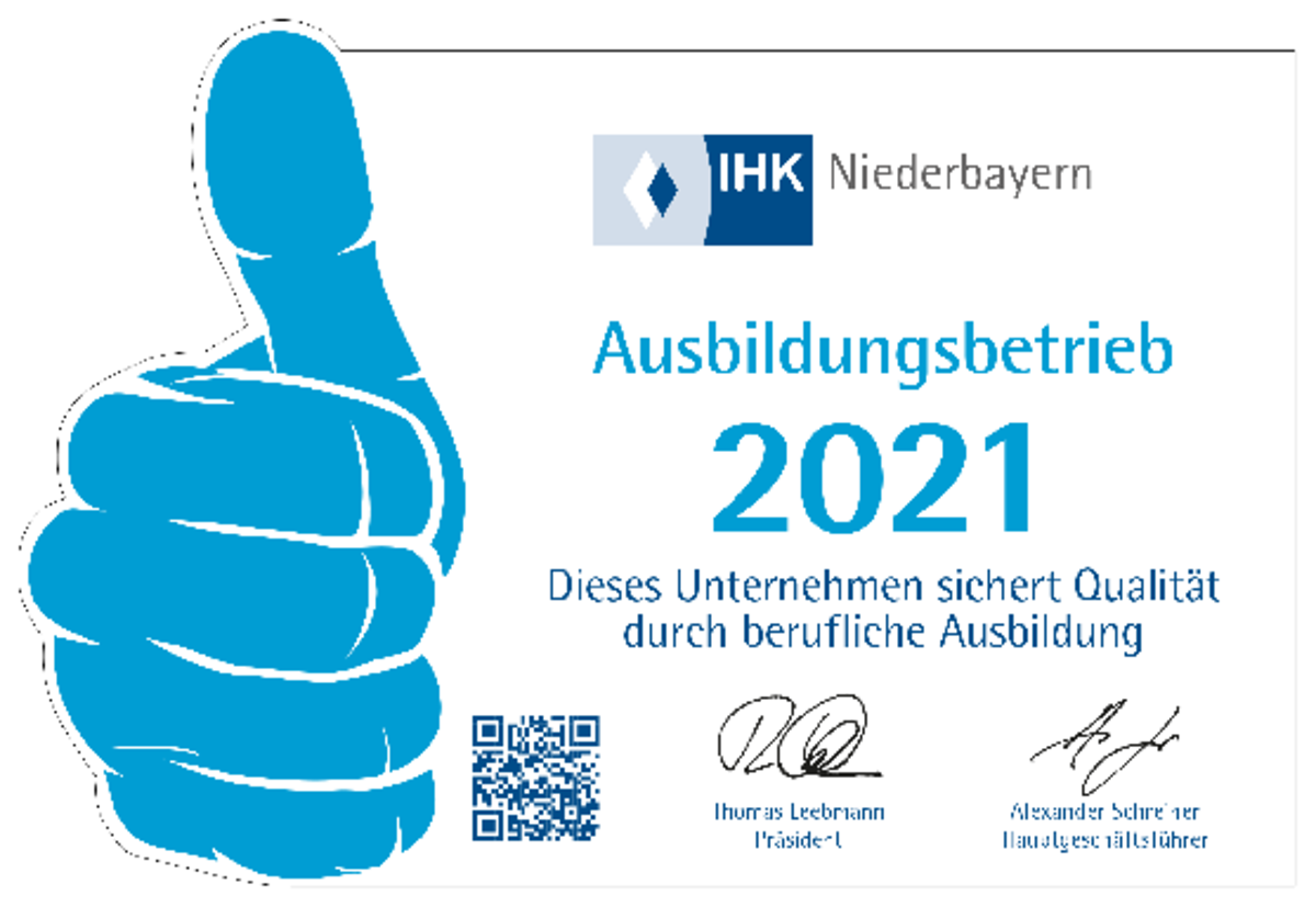 IHK Passau-Ausbildungszertifikat 2021